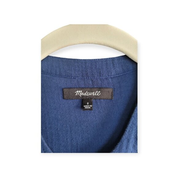 Madewell l/s royal blue 100% cotton jumpsuit pantsuit boilersuit office size 2 - Picture 5 of 9